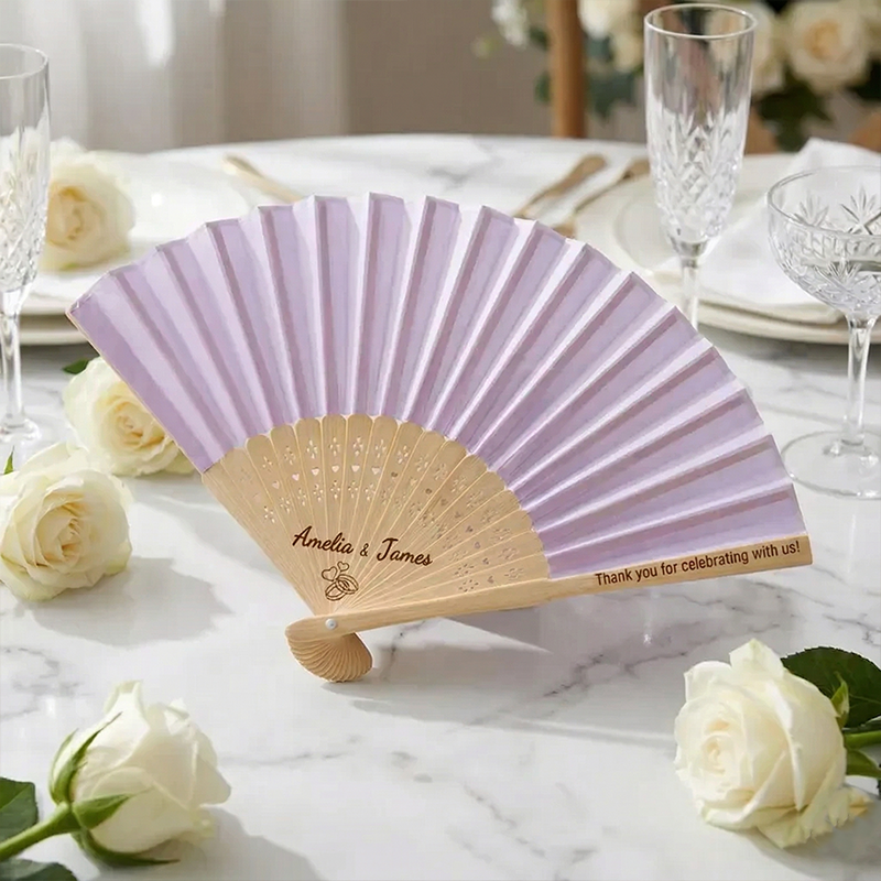 Personalized Folding Fans for Weddings Custom Engraved Hand Fan Bridesmaid Gift Set of 6 Bridal Shower Party Favors