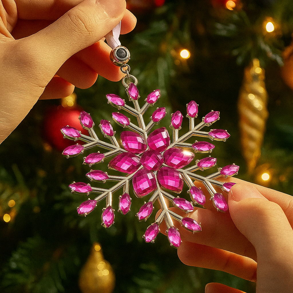 Personalized Photo Projection Ornaments with Picture Inside Multi-color Snowflake Ornaments Christmas Gifts for Family