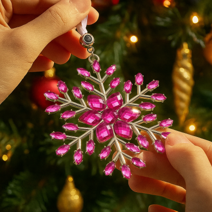 Personalized Photo Projection Ornaments with Picture Inside Multi-color Snowflake Ornaments Christmas Gifts for Family