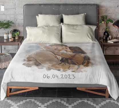 Custom Blanket with Photos Collage Personalized Throw Blanket with Photos Valentine's Day Gift