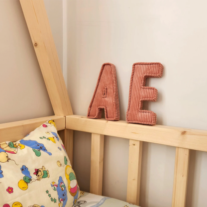 Personalized Alphabet Letter Pillow Embroidered Initial Cushion Nursery Decor Soft Sherpa Dorm Bed Pillow Baby Shower Gift