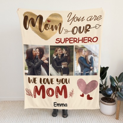 Custom Blanket with Collage Photos Blanket Mother's Day Gifts Personalized Throw Blanket with Photos