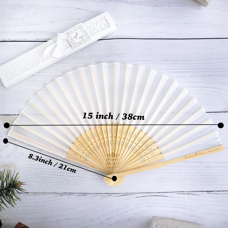 Personalized Folding Fans for Weddings Custom Engraved Hand Fan Bridesmaid Gift Set of 6 Bridal Shower Party Favors