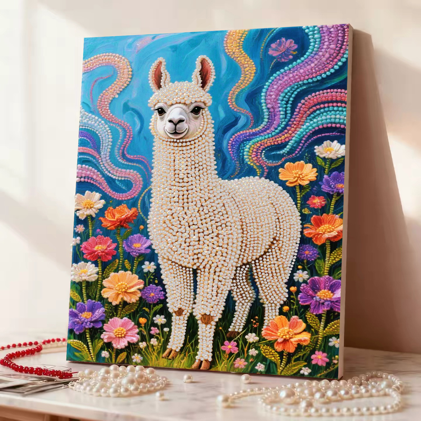 DIY Pink Castle Pearl Painting Kit - Handmade Crystal Diamond Art with Frame Beginner-Friendly Wall Decor Gift for Friends