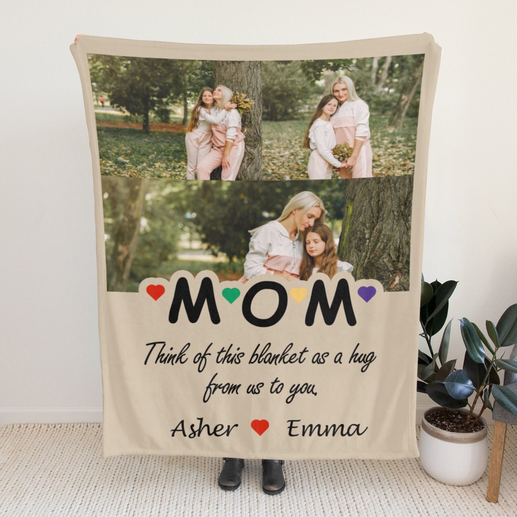 Custom Blanket with Collage Photos Blanket Mother's Day Gifts Personalized Throw Blanket with Photos