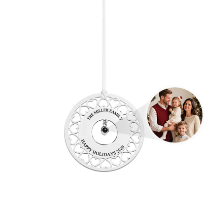 Personalized Photo and Text Projection Ornaments with Picture Inside Christmas Tree Hanging Ornaments Christmas Gifts