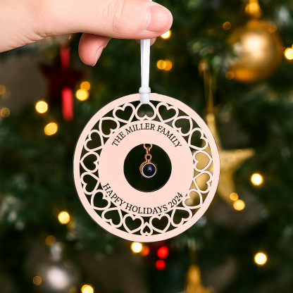 Personalized Photo and Text Projection Ornaments with Picture Inside Christmas Tree Hanging Ornaments Christmas Gifts