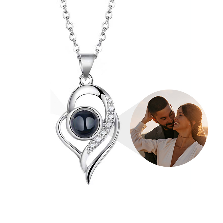 Personalized Photo Bracelet for Women Overlapping Hearts Projection Jewelry Romantic Couple Gift for Him/Her