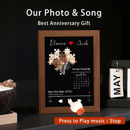 Photo Frame with Music Custom Whole Song Frame The Day I Found My Missing Piece Music Player