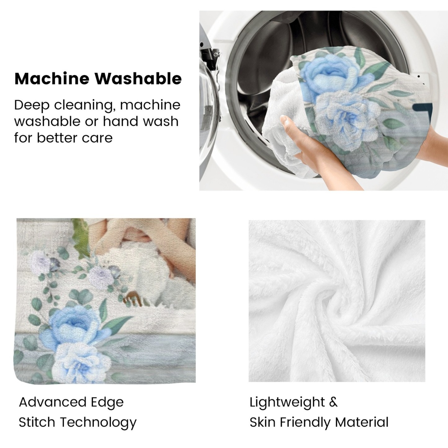 Custom Text Blankets Mother's Day Gifts Personalized Throw Blanket with Photos and Text