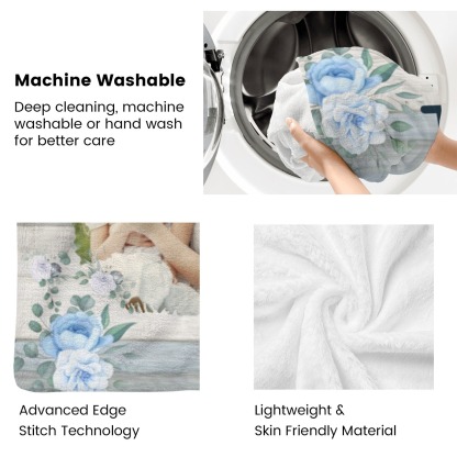 Custom Text Blankets Mother's Day Gifts Personalized Throw Blanket with Photos and Text