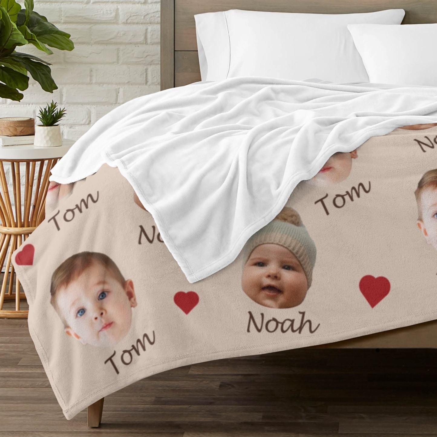 Custom Face and Name Blanket Personalized Throw Blanket Mother's Day Gifts