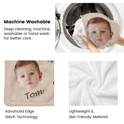 Custom Face and Name Blanket Personalized Throw Blanket Mother's Day Gifts