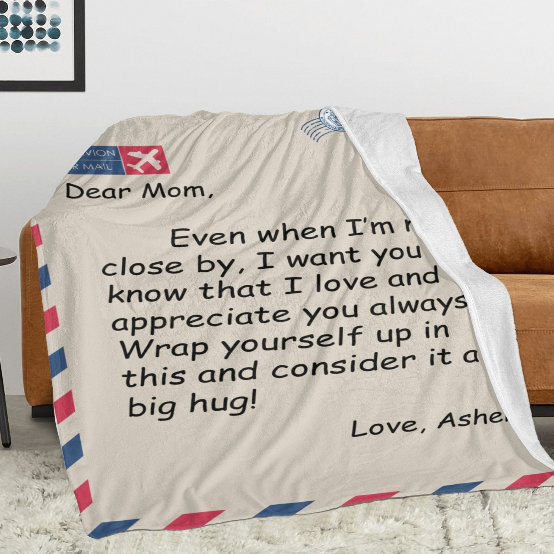 Custom Text Blankets Mother's Day Gifts Personalized Throw Blanket with Photos and Text