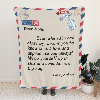 Custom Text Blankets Mother's Day Gifts Personalized Throw Blanket with Photos and Text