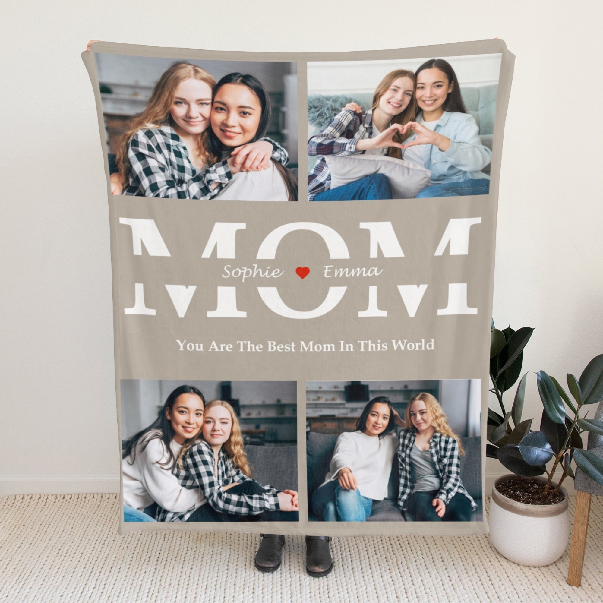 Custom Blanket with Collage Photos Blanket Mother's Day Gifts Personalized Throw Blanket with Photos