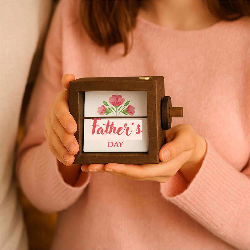 Personalized Flipbook Frame Father Gifts Animation Machine Mechanical Hand Motion Photo Cube