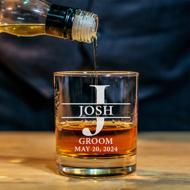 Custom Whiskey Glasses Groomsmen Engraved Bourbon Glasses Best Man Gift Wedding Shot Glasses