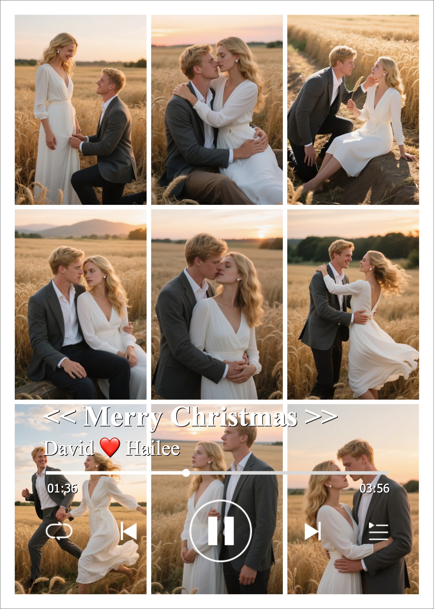 Christmas Gifts Photo Frame with Music Custom Whole Song Frame Persona