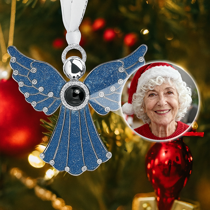 Personalized Angel Embrace Photo Projection Ornaments with Picture Inside MGem Ornament Christmas Memorial Gifts for Family