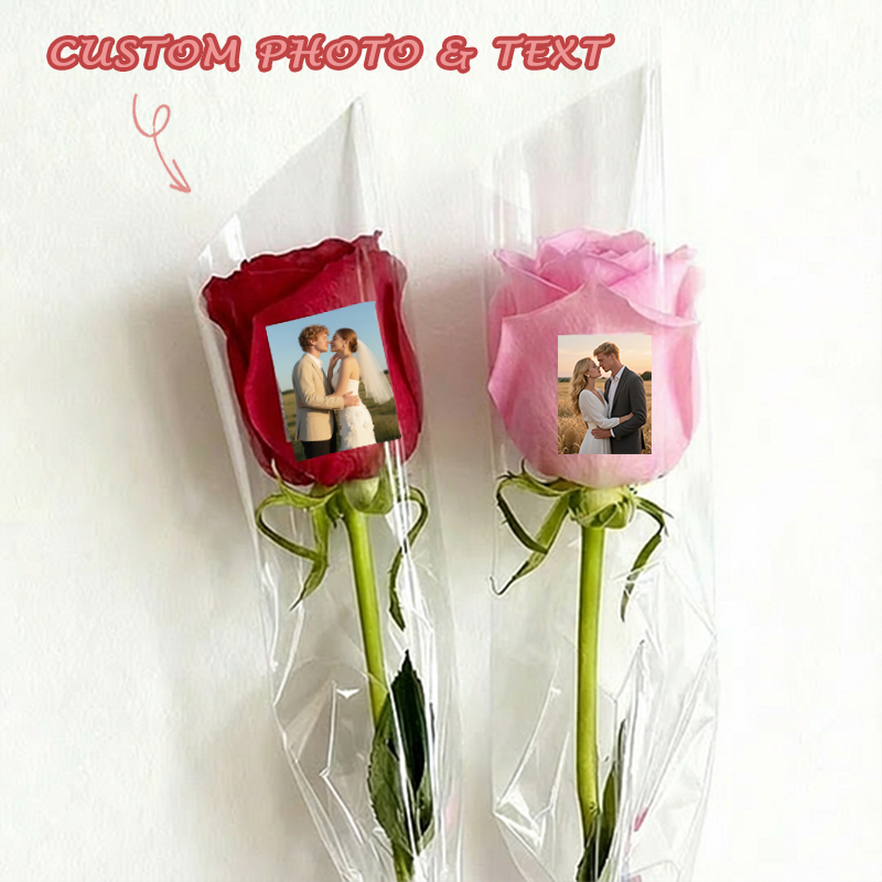 Beautiful Custom Photo Rose Personalized Engravable Rose with Custom Photos Anniversary Gift for Couples
