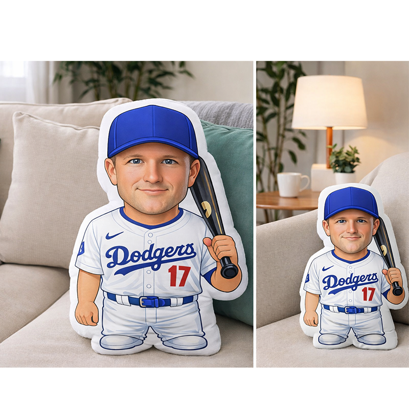 Custom 3D Photo Pillow Los Angeles Dodgers Fans Cushion Personalized Double-Sided Printed Picture Pillow