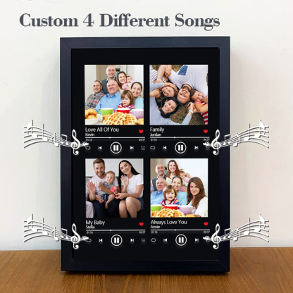 Custom Four Songs Picture Frames with Personalized Photo Frame Music Player can play four whole song