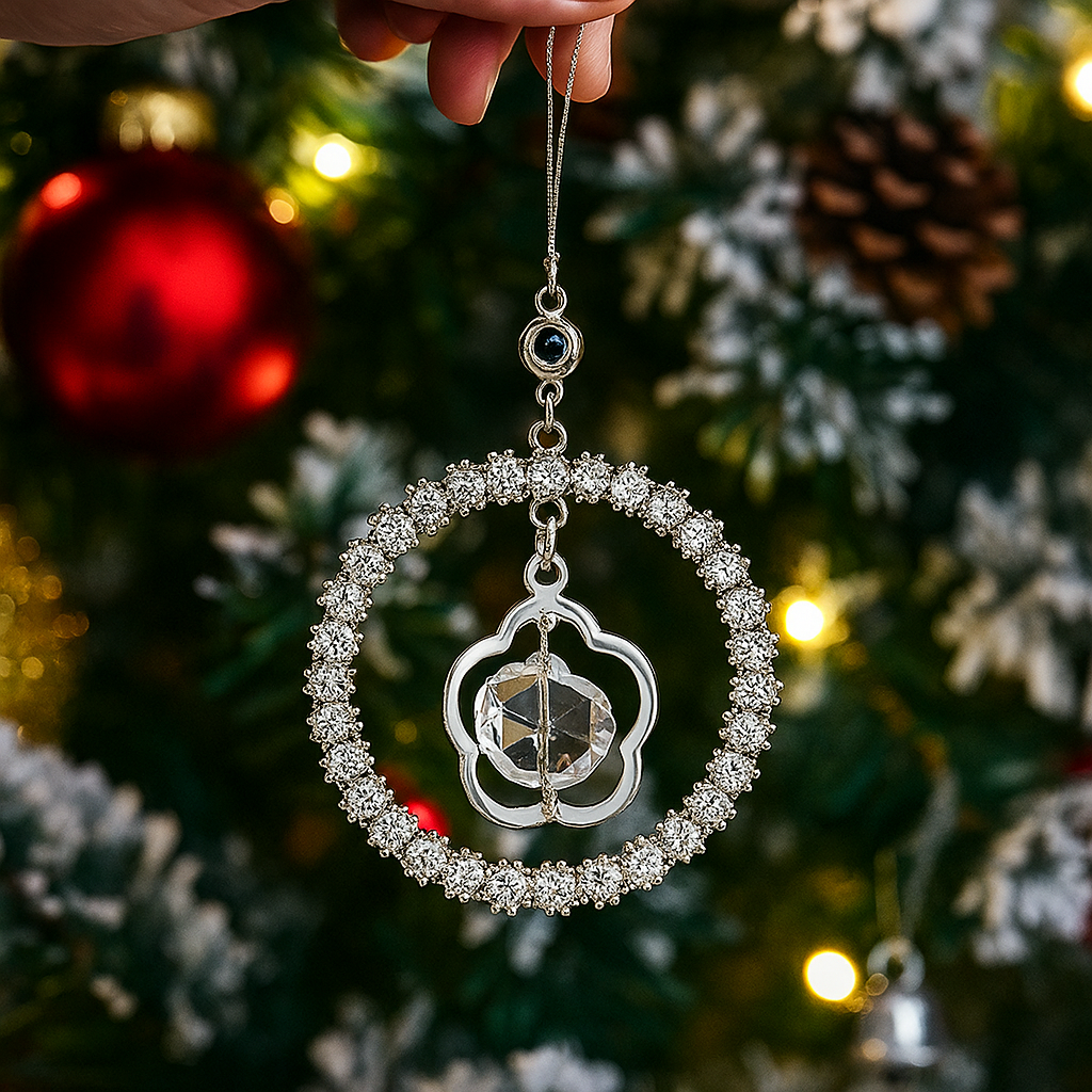 Personalized Photo Wreath Projection Ornaments Christmas Tree Decoration Ornaments with Picture Inside Christmas Gifts