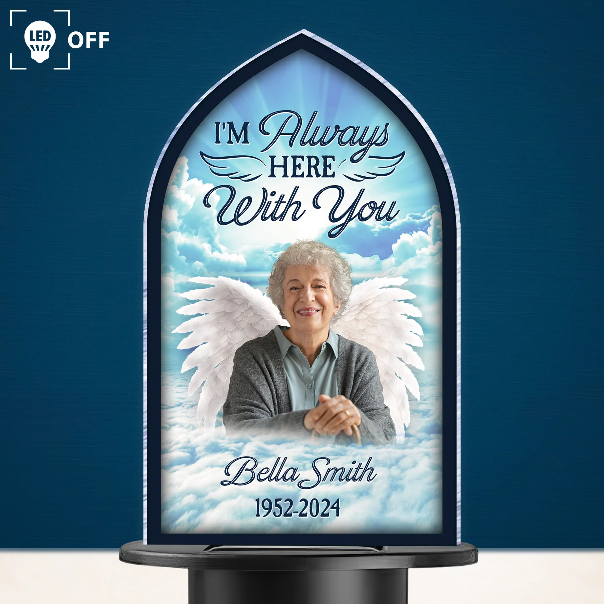 Personalized Memorial Solar Garden Light Angel Wings Memorial Gift for Loss of Family Custom Light Up Remembrance Stake