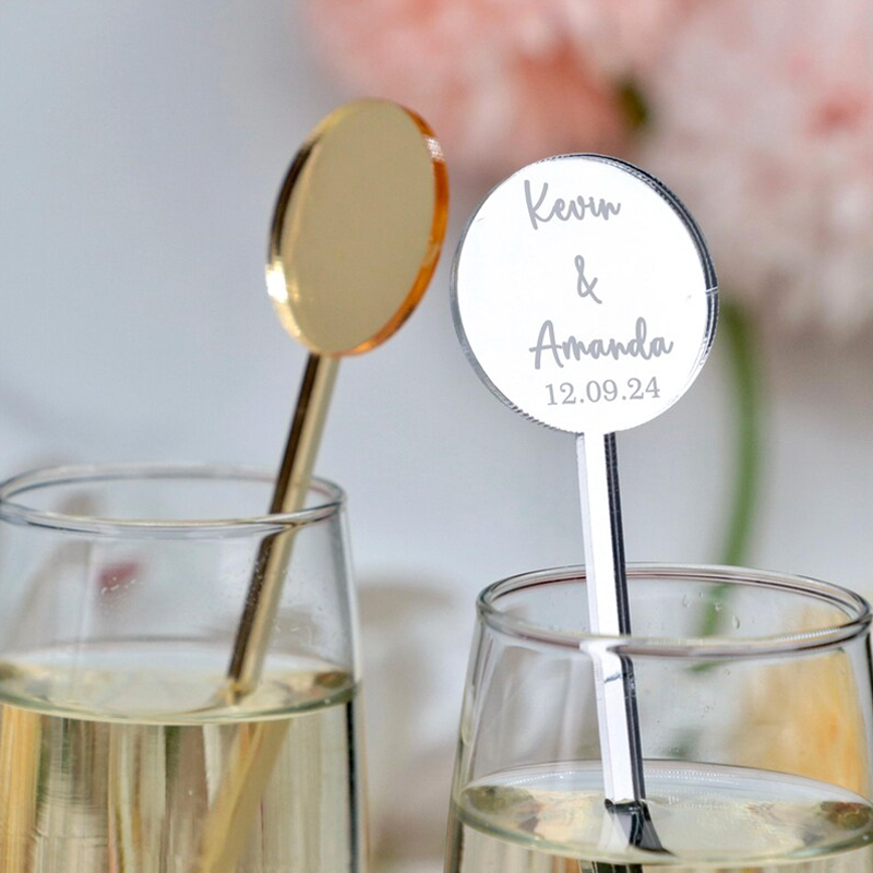 Personalized Drink Stirrers for Wedding Custom Names and Date Cocktail Stir Sticks Wedding Party Gifts