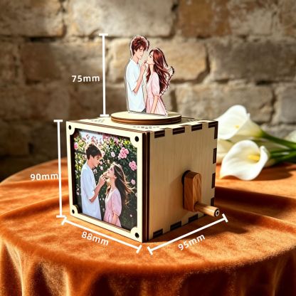 Custom Music Box with Custom Song and Picture Wooden Night Light Music Box for Couples Anniversary Gift