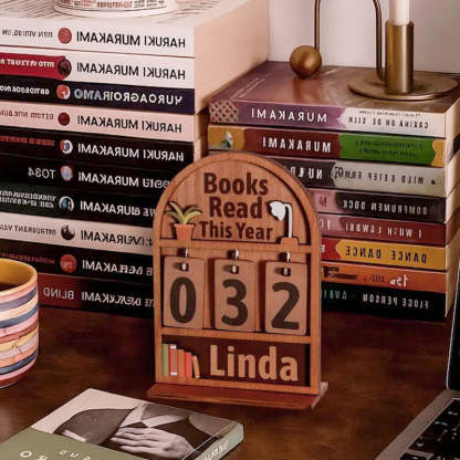 Personalized Books Read This Year Counter Mini Plaque with Flat Base Book Lovers Gift Bookshelf Decor Gift for Readers