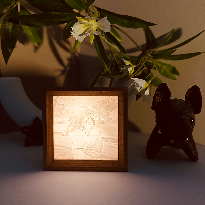 Custom 3D Printed Lithophane Photo Frame Lamp Personalized 3D Embossed Picture Night Light Unique Memorial Gift