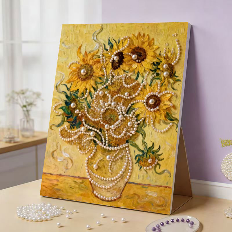 DIY Pink Castle Pearl Painting Kit - Handmade Crystal Diamond Art with Frame Beginner-Friendly Wall Decor Gift for Friends