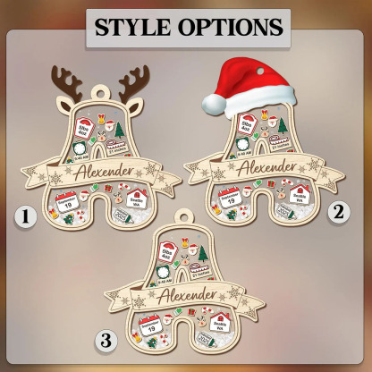 Personalized Initial Baby Name Ornament 4D Shaker Ornament Baby's First Christmas Ornament Baby Shower Gift