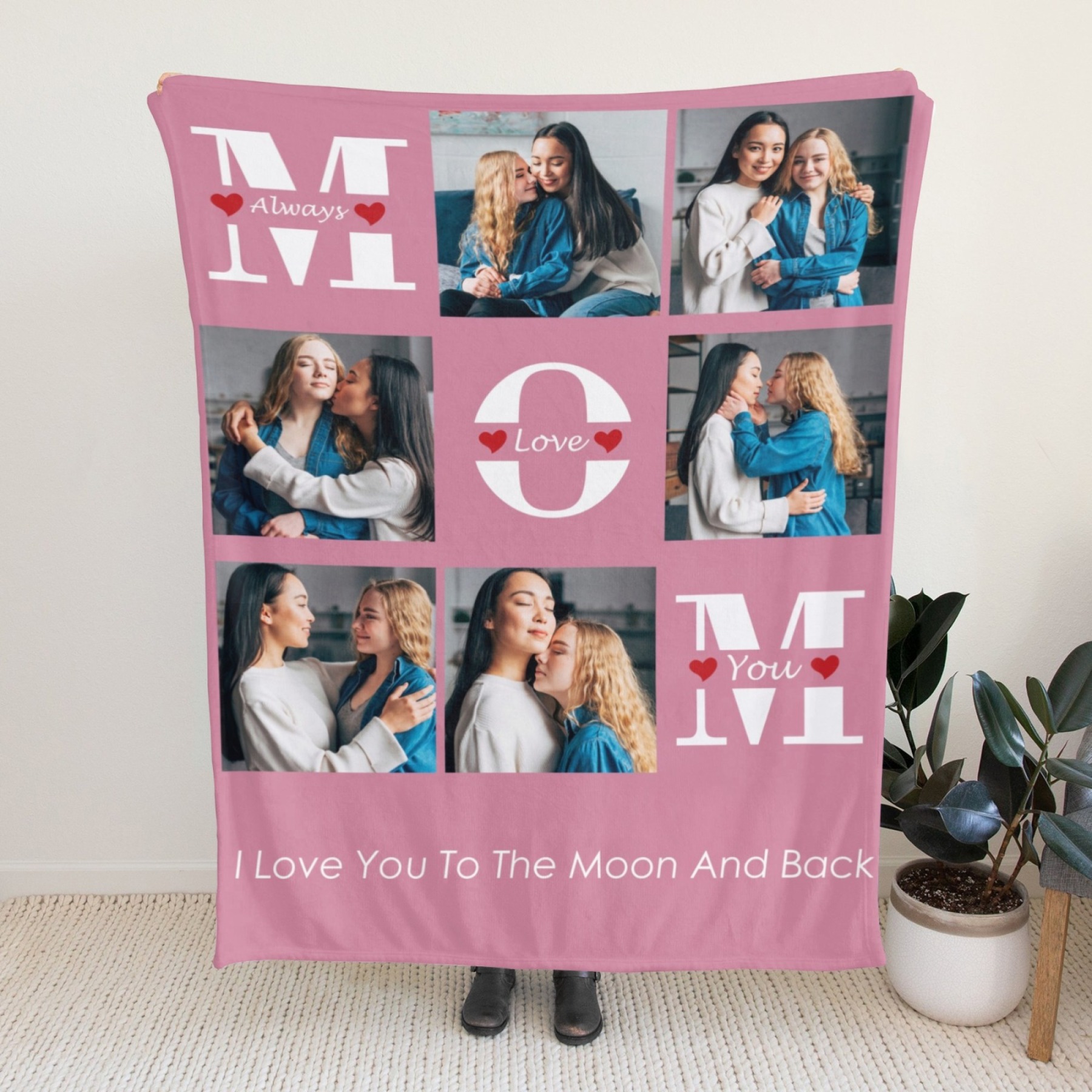 Custom Blanket with Collage Photos Blanket Mother's Day Gifts Personal
