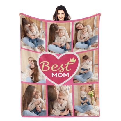 Custom Blanket with Collage Photos Blanket Mother's Day Gifts Personalized Throw Blanket with Photos