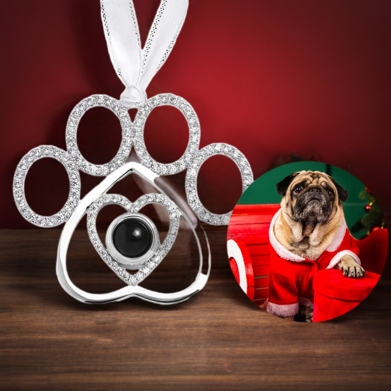 Personalized Christmas Picture Ornament with Custom Photo Projection for Tree Hanging Xmas Gifts