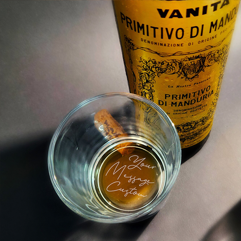 Personalized Photo Whiskey Glass Your Text or Logo Custom Message for Whiskey Lovers Bottom Engraved
