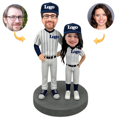 Handcraft Custom Bobbleheads New York Yankees Couple Fans Baseball Player