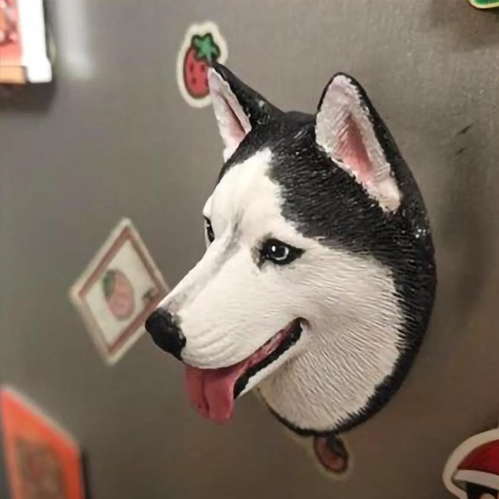 Handcraft Custom Realistic Pet Portrait Fridge Magnet Personalized 3D Cat or Dog Head Sculpture Clay Magnet Memorial Pet Gifts