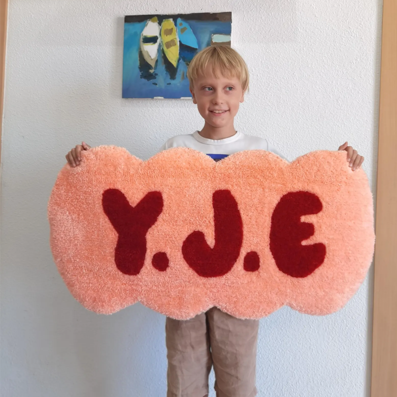 Handcraft Personalized Tufting Rug with Name Punch Needle Dorm Decor Gift for Teens