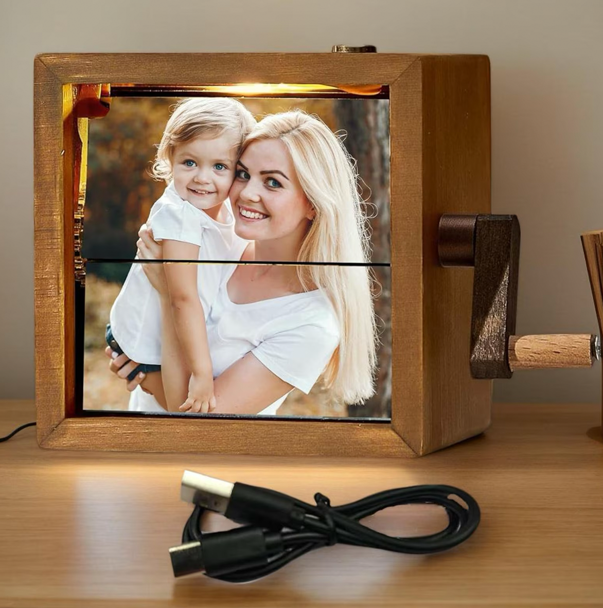 Personalized Flipbook Frame Animation Machine Mechanical Hand Motion Photo Cube Album Valentine's Gifts
