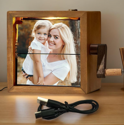 Personalized Flipbook Frame Animation Machine Mechanical Hand Motion Photo Cube Album Valentine's Gifts