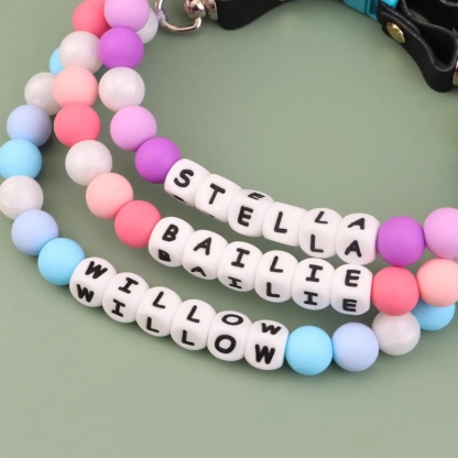 Personalized Beaded Name Dog Collar Durable Waterproof Dog Collar Handmade Gift for Pet Lover