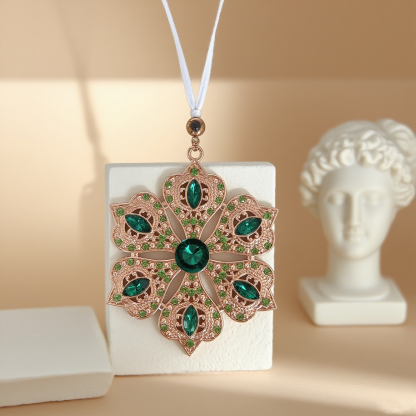 Custom Photo Rhinestone Ring Projection Pendant Car Decoration Christmas Tree Decoration for Christmas Gift