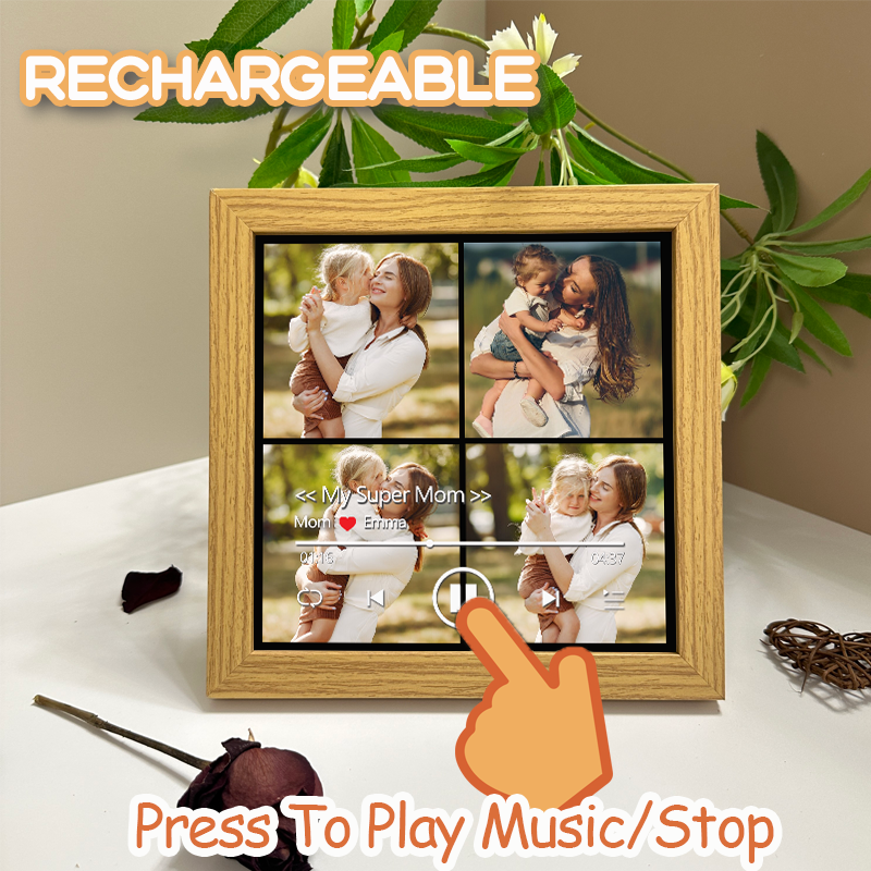 Personalized Photo Frame with Custom Whole Song Picture Frame Music Player Gifts for Mother (Can Play Whole Song)