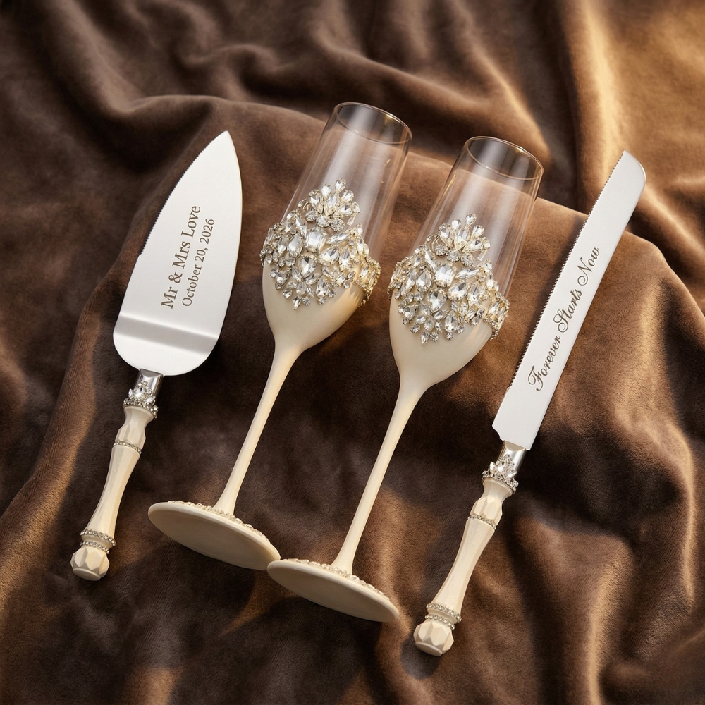 Personalized Wedding Champagne Flutes Custom Champagne Flutes for Wedding Party Wedding Gift for Couple