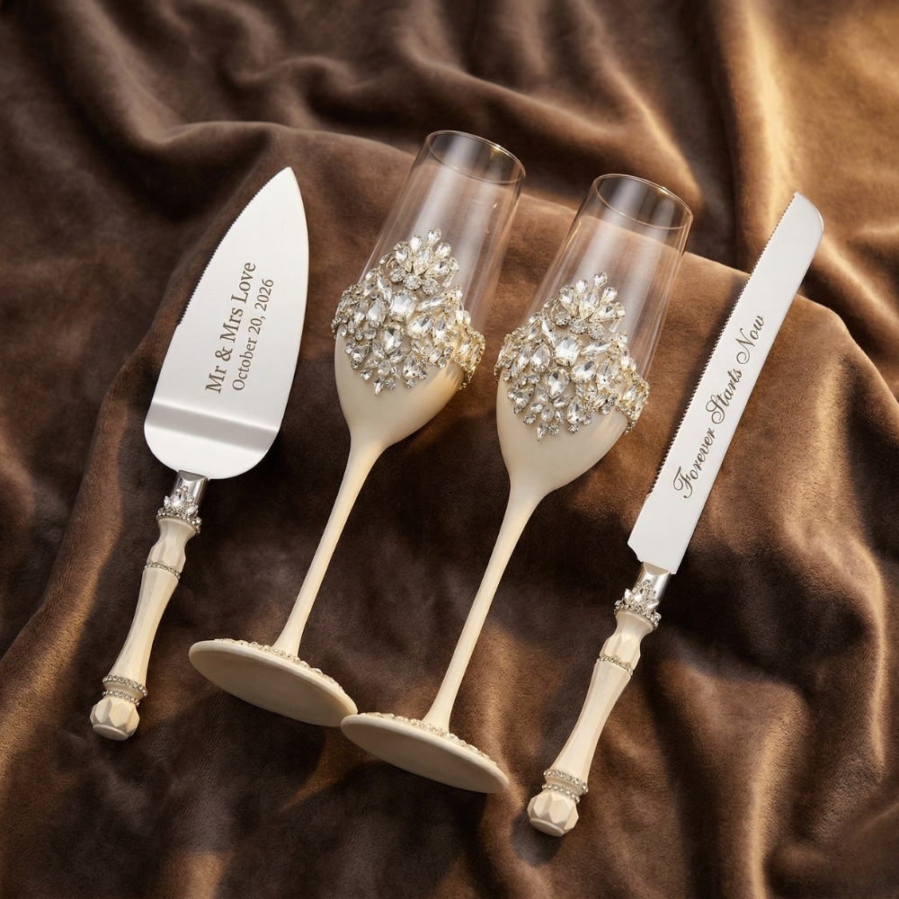 Personalized Wedding Champagne Flutes Custom Champagne Flutes for Wedding Party Wedding Gift for Couple