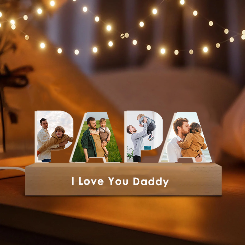 Personalized Photo Collage Night Light Custom Text Photo Led Lamp Fath